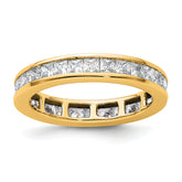 14k 2 carat Lab Grown Diamond VS+ F+ Princess Complete Channel Set Size 8 Eternity Band